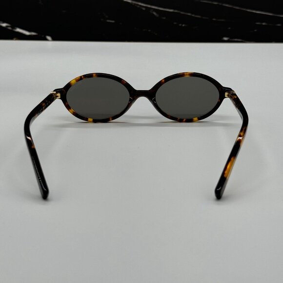NEW MIU MIU MU04ZSF OVAL HAVANA SILVER WOMEN SUNGLASSES MU04ZS VAU07F main image 4
